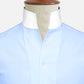 Sky Blue One Piece Collar Shirt For Men Gift Giza Cotton Satin High Tall Neck Stiff Collar Shirt Chinese Mandarin Band Collar Dress Shirt