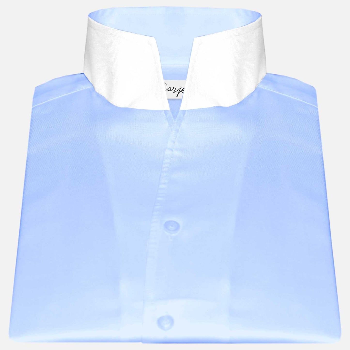 Sky Blue One Piece Collar Shirt For Men Gift Giza Cotton Satin High Tall Neck Stiff Collar Shirt Chinese Mandarin Band Collar Dress Shirt