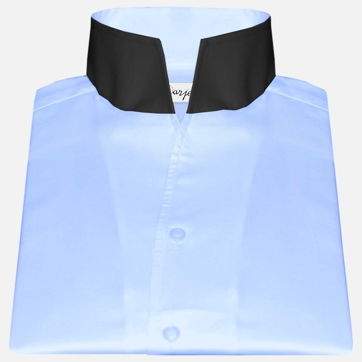 Sky Blue One Piece Collar Shirt For Men Gift Giza Cotton Satin High Tall Neck Stiff Collar Shirt Chinese Mandarin Band Collar Dress Shirt