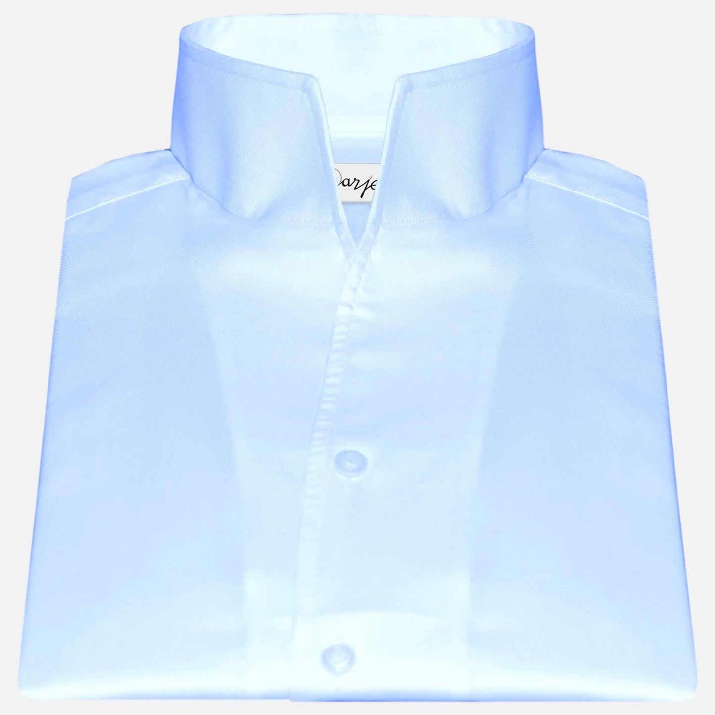 Sky Blue One Piece Collar Shirt For Men Gift Giza Cotton Satin High Tall Neck Stiff Collar Shirt Chinese Mandarin Band Collar Dress Shirt