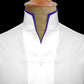 Men White Shirt Double High Collar Shirt Buttonless V Collar Shirt High Tall Neck Mandarin Collar Contrast Inner High Band Collar Shirt