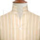 Yellow Striped One Piece Collar Shirt For Men Gift Giza Cotton Satin High Tall Neck Stiff Collar Shirt Chinese Mandarin Band Collar Dress Shirt