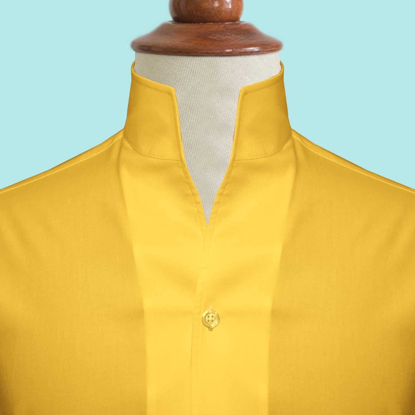 Yellow High One Piece Stand Collar Shirt