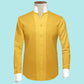 Yellow One Piece Collar Shirt For Men Gift Giza Cotton Satin High Tall Neck Stiff Collar Shirt Chinese Mandarin Band Collar Dress Shirt