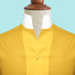 Yellow One Piece Collar Shirt For Men Gift Giza Cotton Satin High Tall Neck Stiff Collar Shirt Chinese Mandarin Band Collar Dress Shirt