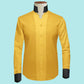Yellow One Piece Collar Shirt For Men Gift Giza Cotton Satin High Tall Neck Stiff Collar Shirt Chinese Mandarin Band Collar Dress Shirt