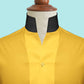 Yellow One Piece Collar Shirt For Men Gift Giza Cotton Satin High Tall Neck Stiff Collar Shirt Chinese Mandarin Band Collar Dress Shirt