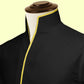 Gift for Men High Collar Shirt Contrasting Trim Tall Neck Chinese Band Collar Black Shirt V Neck Stiff High Open Collar Men Wedding Shirt