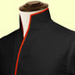 Gift for Men High Collar Shirt Contrasting Trim Tall Neck Chinese Band Collar Black Shirt V Neck Stiff High Open Collar Men Wedding Shirt
