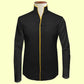 Gift for Men High Collar Shirt Contrasting Trim Tall Neck Chinese Band Collar Black Shirt V Neck Stiff High Open Collar Men Wedding Shirt