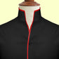 Gift for Men High Collar Shirt Contrasting Trim Tall Neck Chinese Band Collar Black Shirt V Neck Stiff High Open Collar Men Wedding Shirt