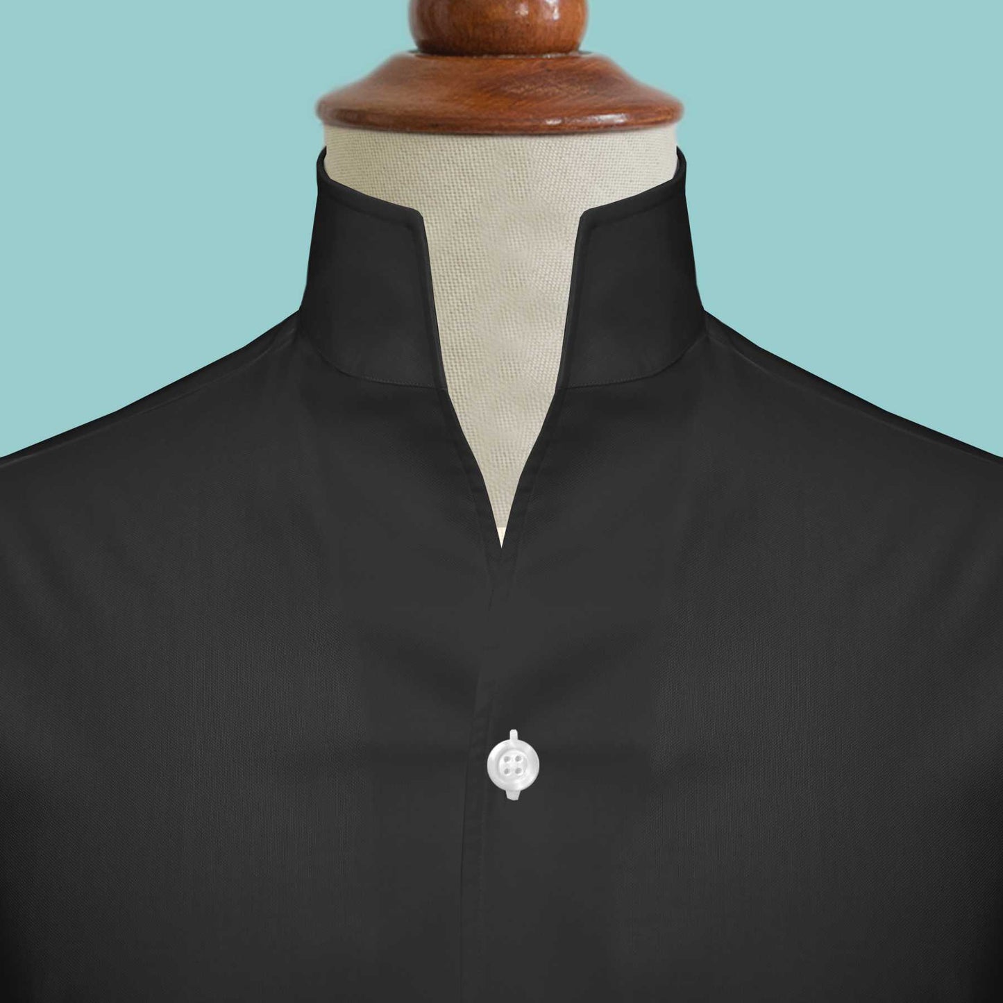 Karl Lagerfeld Style Shirt For Men Father Day Gift High Open Collar Shirt Tall Neck Stiff Collar Shirt China Mandarin Collar Cotton Shirt