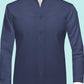 Navy Blue One Piece Collar Shirt For Men Gift Giza Cotton Satin High Tall Neck Stiff Collar Shirt Chinese Mandarin Band Collar Dress Shirt