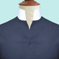 Navy Blue One Piece Collar Shirt For Men Gift Giza Cotton Satin High Tall Neck Stiff Collar Shirt Chinese Mandarin Band Collar Dress Shirt