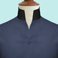 Navy Blue One Piece Collar Shirt For Men Gift Giza Cotton Satin High Tall Neck Stiff Collar Shirt Chinese Mandarin Band Collar Dress Shirt