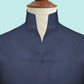 Navy Blue One Piece Collar Shirt For Men Gift Giza Cotton Satin High Tall Neck Stiff Collar Shirt Chinese Mandarin Band Collar Dress Shirt