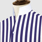 Navy Blue Striped One Piece Collar Shirt For Men Gift Giza Cotton Satin High Tall Neck Stiff Collar Shirt Chinese Mandarin Band Collar Dress Shirt