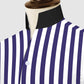 Navy Blue Striped One Piece Collar Shirt For Men Gift Giza Cotton Satin High Tall Neck Stiff Collar Shirt Chinese Mandarin Band Collar Dress Shirt