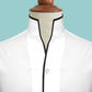 Gift for Men High Collar Shirt Contrasting Trim Tall Neck Chinese Band Collar White Shirt V Neck Stiff High Open Collar Men Wedding Shirt