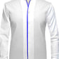 Gift for Men High Collar Shirt Contrasting Trim Tall Neck Chinese Band Collar White Shirt V Neck Stiff High Open Collar Men Wedding Shirt