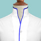 Gift for Men High Collar Shirt Contrasting Trim Tall Neck Chinese Band Collar White Shirt V Neck Stiff High Open Collar Men Wedding Shirt