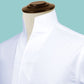 High Open Collar White Shirt Concealed Placket Men's One Piece Dress Shirt Tall V Neck China Mandarin Stiff Collar Easy Iron Work Wear Shirt
