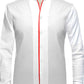 Gift for Men High Collar Shirt Contrasting Trim Tall Neck Chinese Band Collar White Shirt V Neck Stiff High Open Collar Men Wedding Shirt
