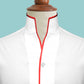 Gift for Men High Collar Shirt Contrasting Trim Tall Neck Chinese Band Collar White Shirt V Neck Stiff High Open Collar Men Wedding Shirt
