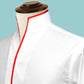 Gift for Men High Collar Shirt Contrasting Trim Tall Neck Chinese Band Collar White Shirt V Neck Stiff High Open Collar Men Wedding Shirt
