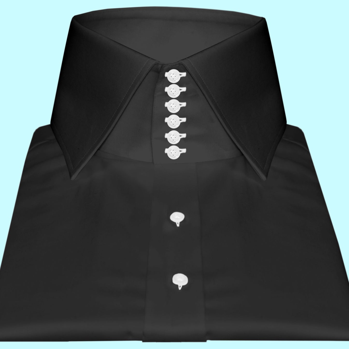 High Spread Collar Dress Shirt For Men President English Wide Spread Full Sleeves Black Shirt Men Wedding Attire Tall Neck Windsor Collar (Copy)