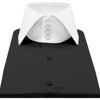 High Spread Collar Dress Shirt For Men President English Wide Spread Full Sleeves Black Shirt Men Wedding Attire Tall Neck Windsor Collar (Copy)