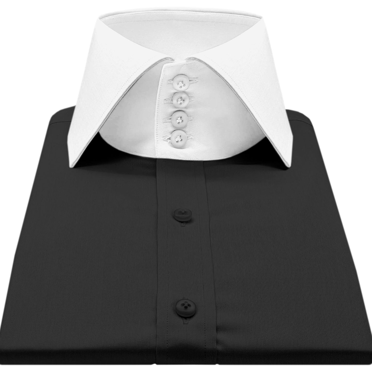 High Spread Collar Dress Shirt For Men President English Wide Spread Full Sleeves Black Shirt Men Wedding Attire Tall Neck Windsor Collar (Copy)