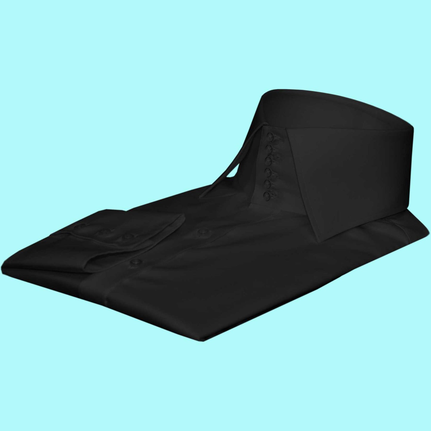 High Spread Collar Dress Shirt For Men President English Wide Spread Full Sleeves Black Shirt Men Wedding Attire Tall Neck Windsor Collar (Copy)