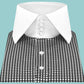 High Spread Collar Dress Shirt For Men President English Wide Spread Full Sleeves Black Gingham Shirt Men Wedding Attire Tall Neck Windsor Collar (Copy)