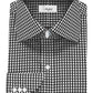 High Spread Collar Dress Shirt For Men President English Wide Spread Full Sleeves Black Gingham Shirt Men Wedding Attire Tall Neck Windsor Collar (Copy)