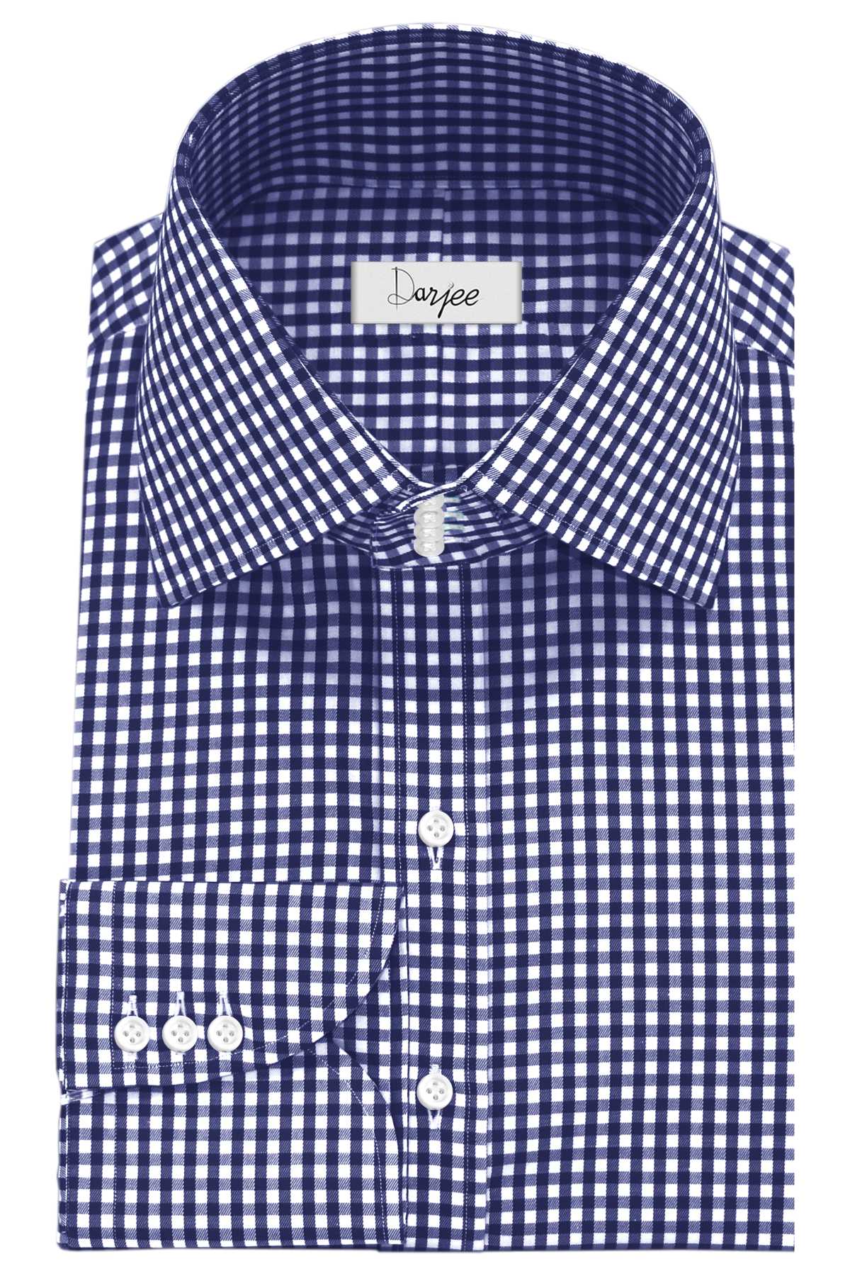 High Spread Collar Dress Shirt For Men President English Wide Spread Full Sleeves  Blue Gingham Chacks Shirt Men Wedding Attire Tall Neck Windsor Collar (Copy)