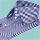 High Spread Collar Dress Shirt For Men President English Wide Spread Full Sleeves  Blue Gingham Chacks Shirt Men Wedding Attire Tall Neck Windsor Collar (Copy)
