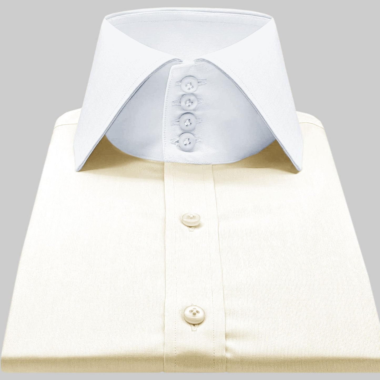 High Spread Collar Dress Shirt For Men President English Wide Spread Full Sleeves Cream Shirt Men Wedding Attire Tall Neck Windsor Collar (Copy)
