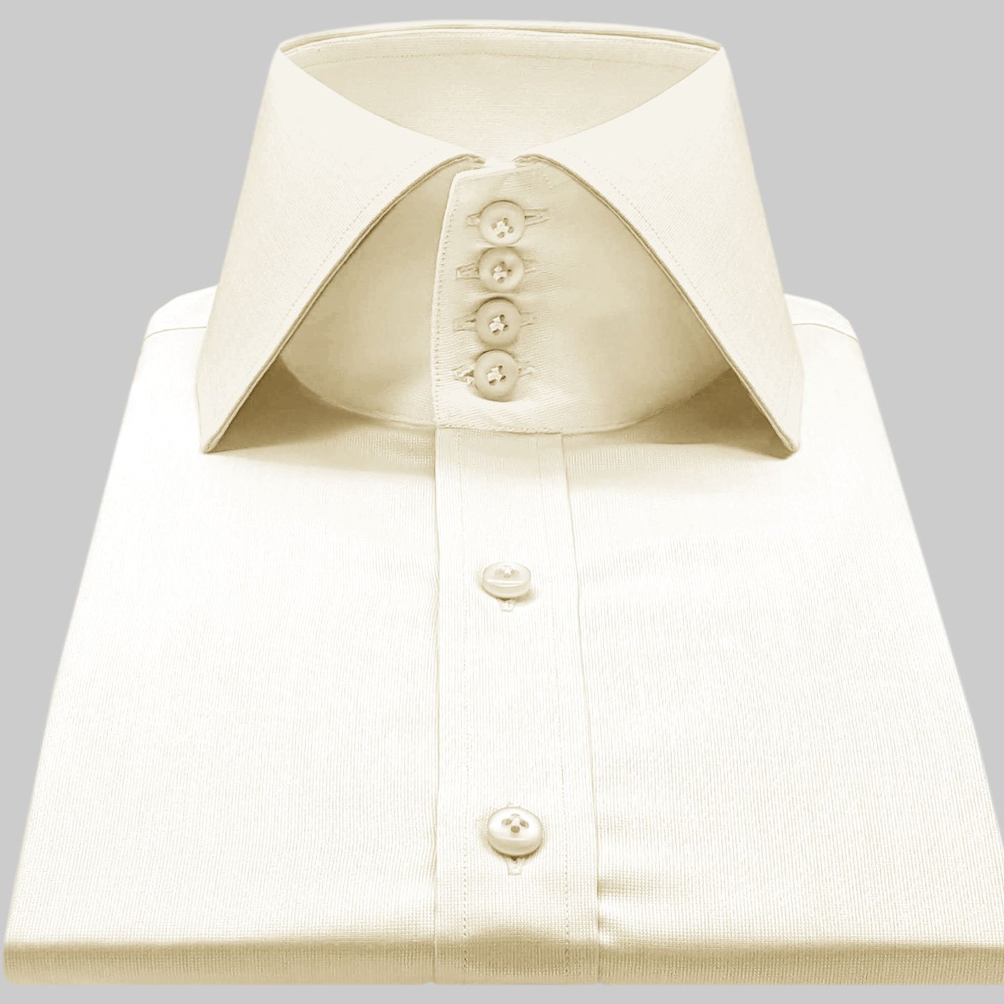 High Spread Collar Dress Shirt For Men President English Wide Spread Full Sleeves Cream Shirt Men Wedding Attire Tall Neck Windsor Collar (Copy)