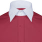 High Spread Collar Dress Shirt For Men President English Wide Spread Full Sleeves Blood Red Shirt Men Wedding Attire Tall Neck Windsor Collar (Copy)