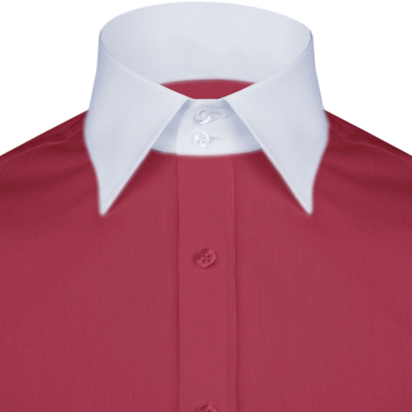 High Spread Collar Dress Shirt For Men President English Wide Spread Full Sleeves Blood Red Shirt Men Wedding Attire Tall Neck Windsor Collar (Copy)