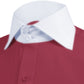 High Spread Collar Dress Shirt For Men President English Wide Spread Full Sleeves Blood Red Shirt Men Wedding Attire Tall Neck Windsor Collar (Copy)