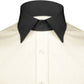 High Spread Collar Dress Shirt For Men President English Wide Spread Full Sleeves Grey Shirt Men Wedding Attire Tall Neck Windsor Collar