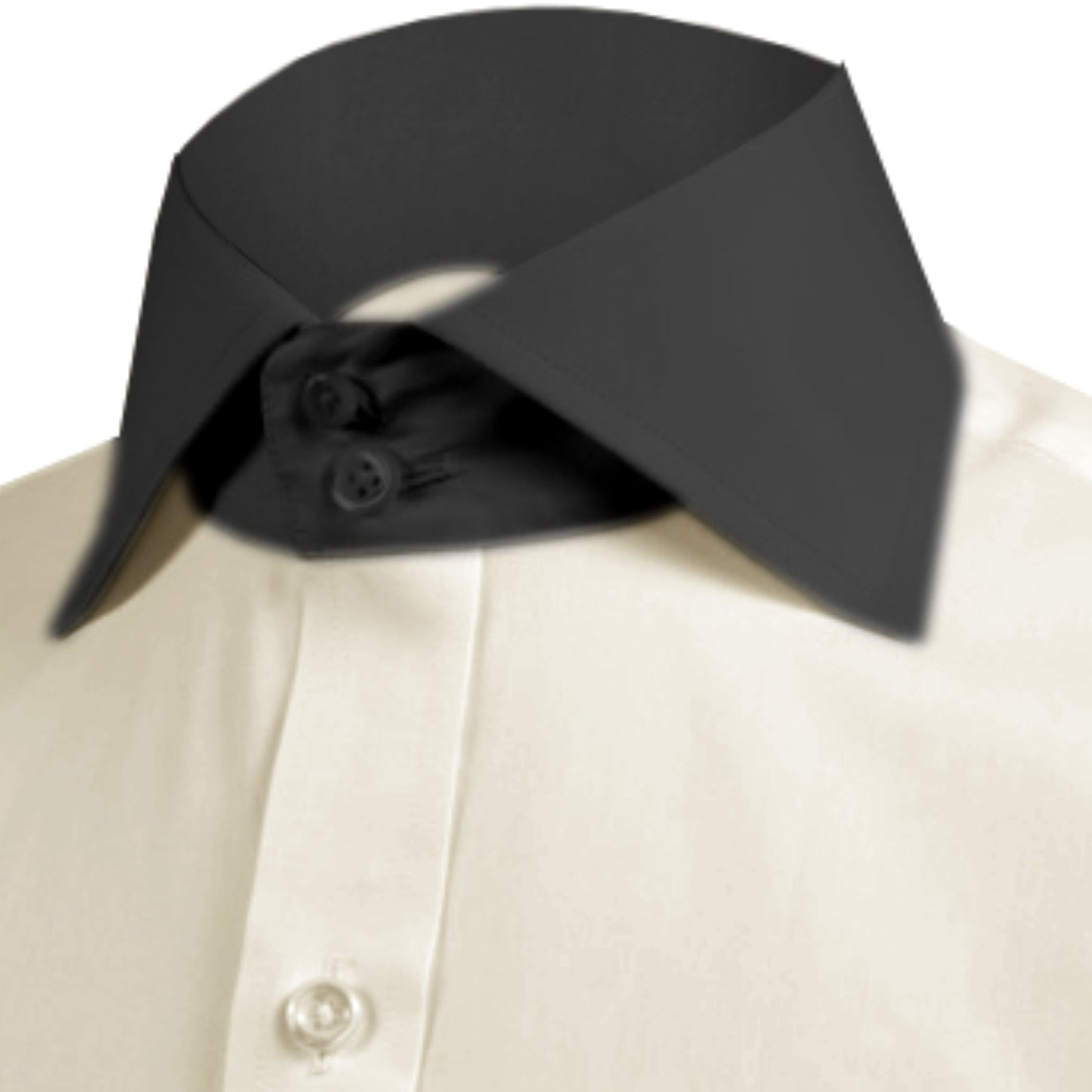 High Spread Collar Dress Shirt For Men President English Wide Spread Full Sleeves Grey Shirt Men Wedding Attire Tall Neck Windsor Collar