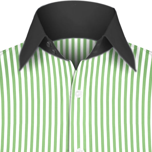 High Spread Collar Dress Shirt For Men President English Wide Spread Full Sleeves Green Shirt Men Wedding Attire Tall Neck Windsor Collar