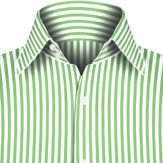 High Spread Collar Dress Shirt For Men President English Wide Spread Full Sleeves Green Shirt Men Wedding Attire Tall Neck Windsor Collar