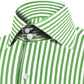 High Spread Collar Dress Shirt For Men President English Wide Spread Full Sleeves Green Shirt Men Wedding Attire Tall Neck Windsor Collar