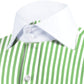High Spread Collar Dress Shirt For Men President English Wide Spread Full Sleeves Green Shirt Men Wedding Attire Tall Neck Windsor Collar