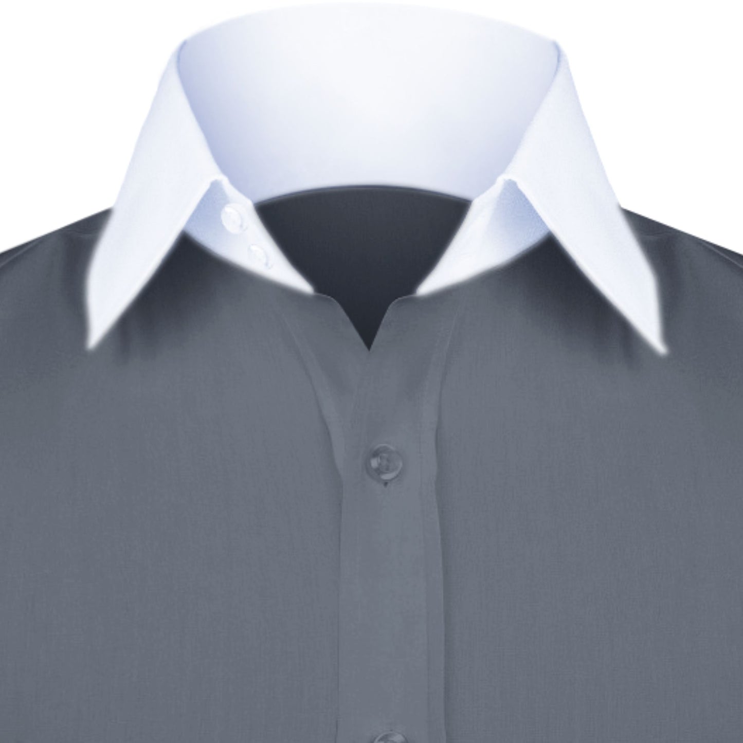 High Spread Collar Dress Shirt For Men President English Wide Spread Full Sleeves Grey Shirt Men Wedding Attire Tall Neck Windsor Collar