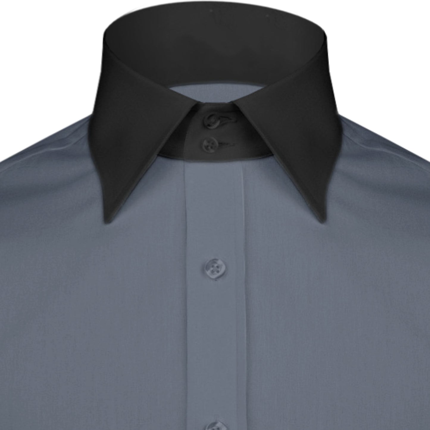 High Spread Collar Dress Shirt For Men President English Wide Spread Full Sleeves Grey Shirt Men Wedding Attire Tall Neck Windsor Collar